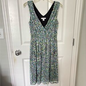 Dressbarn sleeveless mock wrap print dress, size 12